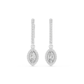 Marquise Cut VVS Diamond Gold Halo Drop Earrings