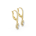 Marquise Cut VVS Diamond Gold Halo Drop Earrings