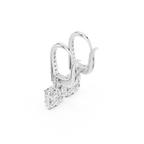 Princess Cut VVS Diamond Gold Halo Drop Earrings