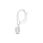 Princess Cut VVS Diamond Gold Halo Drop Earrings