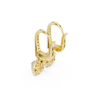 Radiant Cut VVS Diamond Gold Halo Drop Earrings