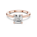 Asscher Cut Step-Cut Solitaire Engagement Ring in 14K White Gold