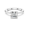 Asscher Cut Step-Cut Solitaire Engagement Ring in 14K White Gold