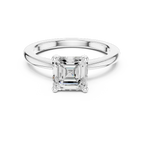 Asscher Cut Step-Cut Solitaire Engagement Ring in 14K White Gold
