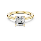 Asscher Cut Step-Cut Solitaire Engagement Ring in 14K White Gold