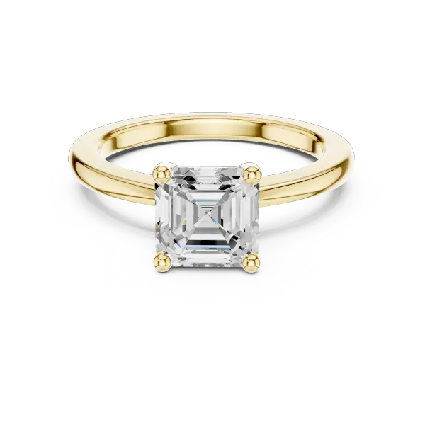 Asscher Cut Step-Cut Solitaire Engagement Ring in 14K White Gold