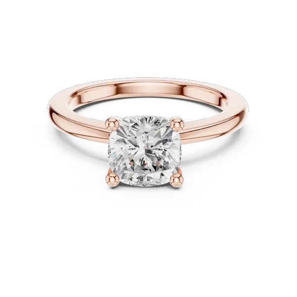 1.50 Ct Lab Grown Diamond Cushion Cut Solitaire Engagement Ring in 14K Yellow Gold