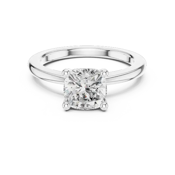 1.50 Ct Lab Grown Diamond Cushion Cut Solitaire Engagement Ring in 14K Yellow Gold