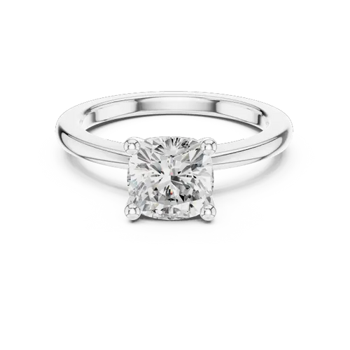 1.50 Ct Lab Grown Diamond Cushion Cut Solitaire Engagement Ring in 14K Yellow Gold