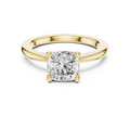 1.50 Ct Lab Grown Diamond Cushion Cut Solitaire Engagement Ring in 14K Yellow Gold