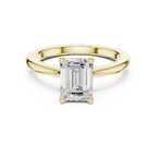 Moissanite Diamond Emerald Cut Solitaire Ring in 18K Rose Gold Ring