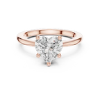 Heart Cut Solitaire Engagement Ring in 14K White Gold with Polished Band