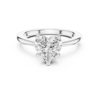 Heart Cut Solitaire Engagement Ring in 14K White Gold with Polished Band