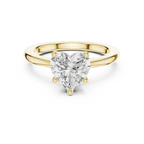 Heart Cut Solitaire Engagement Ring in 14K White Gold with Polished Band