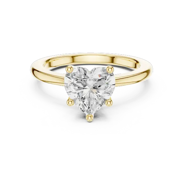 Heart Cut Solitaire Engagement Ring in 14K White Gold with Polished Band