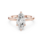Lab Grown Diamond Marquise Cut Solitaire Engagement Ring in 14K White Gold