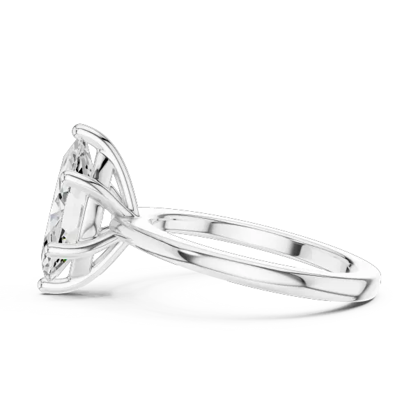 Lab Grown Diamond Marquise Cut Solitaire Engagement Ring in 14K White Gold