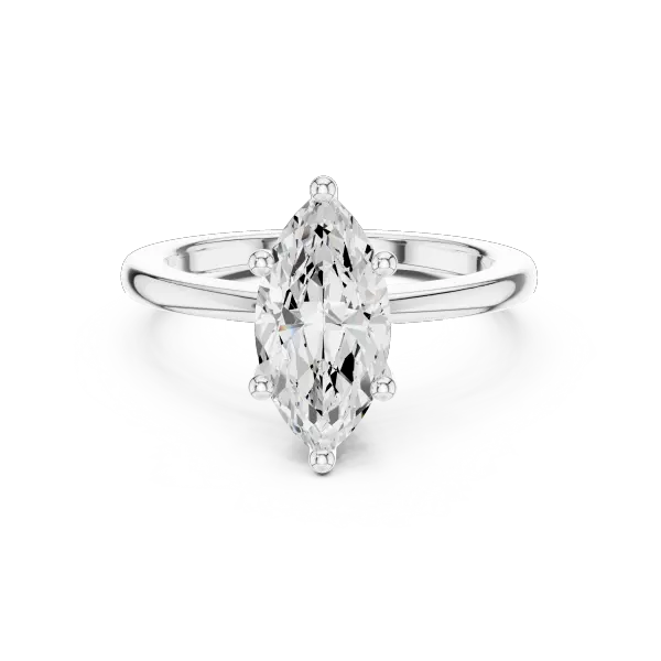 Lab Grown Diamond Marquise Cut Solitaire Engagement Ring in 14K White Gold