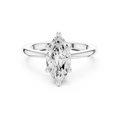 Lab Grown Diamond Marquise Cut Solitaire Engagement Ring in 14K White Gold