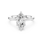 Lab Grown Diamond Marquise Cut Solitaire Engagement Ring in 14K White Gold