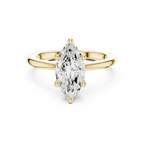 Lab Grown Diamond Marquise Cut Solitaire Engagement Ring in 14K White Gold