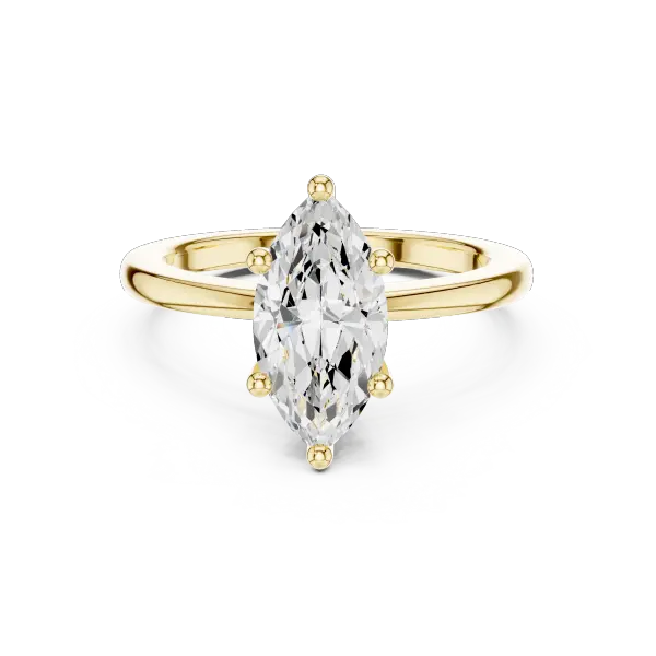 Lab Grown Diamond Marquise Cut Solitaire Engagement Ring in 14K White Gold