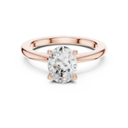 Moissanite Oval Solitaire Engagement Ring 18K Yellow Gold