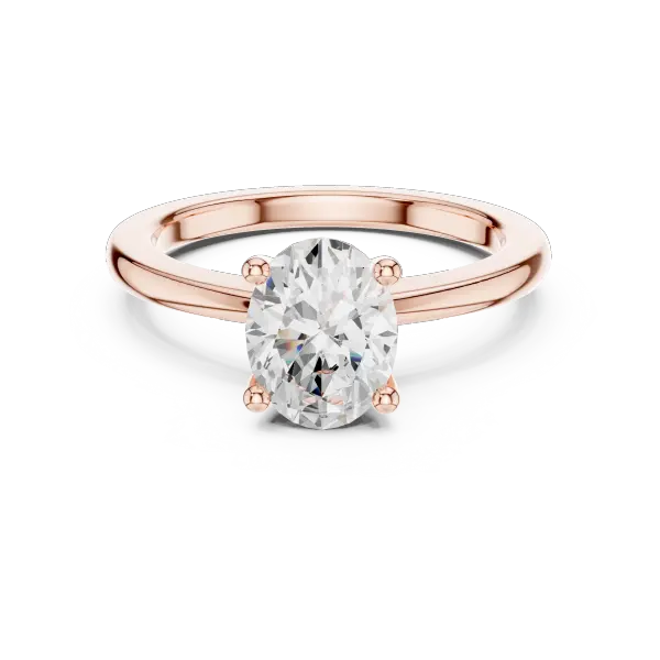 Moissanite Oval Solitaire Engagement Ring 18K Yellow Gold