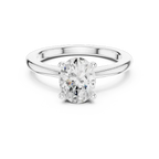 Moissanite Oval Solitaire Engagement Ring 18K Yellow Gold