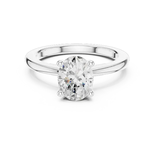 Moissanite Oval Solitaire Engagement Ring 18K Yellow Gold