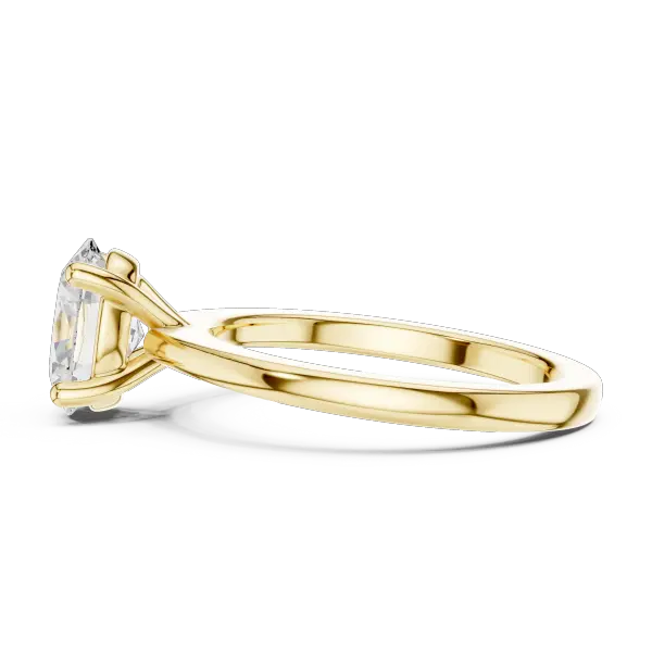 Moissanite Oval Solitaire Engagement Ring 18K Yellow Gold
