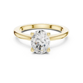 Moissanite Oval Solitaire Engagement Ring 18K Yellow Gold