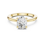 Moissanite Oval Solitaire Engagement Ring 18K Yellow Gold