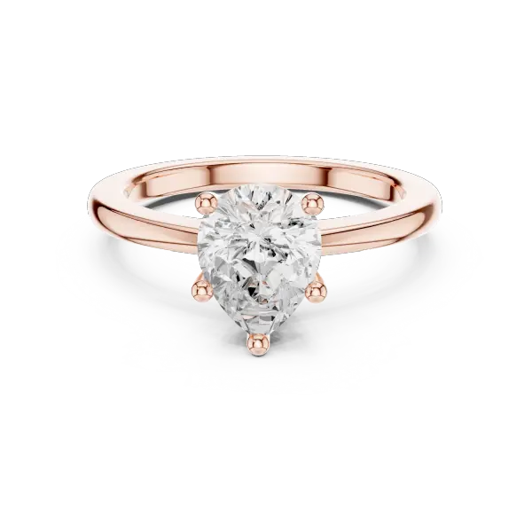 Lab Grown Pear Diamond Solitaire Engagement Ring 14K White Gold