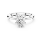 Lab Grown Pear Diamond Solitaire Engagement Ring 14K White Gold