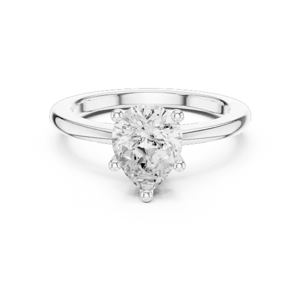 Lab Grown Pear Diamond Solitaire Engagement Ring 14K White Gold