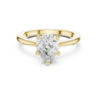 Lab Grown Pear Diamond Solitaire Engagement Ring 14K White Gold