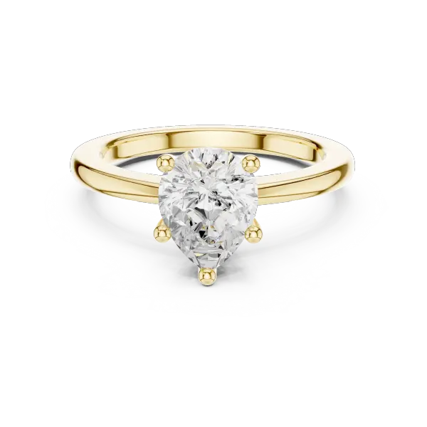 Lab Grown Pear Diamond Solitaire Engagement Ring 14K White Gold