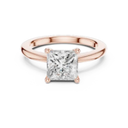 Classic Princess 10K White Gold Moissanite Diamond Solitaire Ring