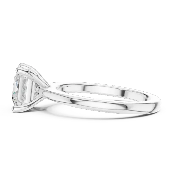 Classic Princess 10K White Gold Moissanite Diamond Solitaire Ring
