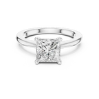 Classic Princess 10K White Gold Moissanite Diamond Solitaire Ring