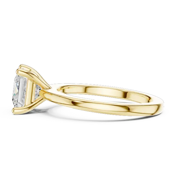Classic Princess 10K White Gold Moissanite Diamond Solitaire Ring