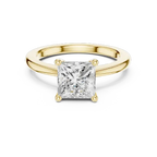 Classic Princess 10K White Gold Moissanite Diamond Solitaire Ring