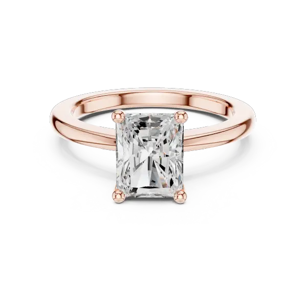 1.50Ct Lab Grown Radiant Diamond Solitaire 18k Rose Gold Engagement Ring