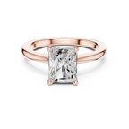 1.50Ct Lab Grown Radiant Diamond Solitaire 18k Rose Gold Engagement Ring
