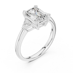2.40 CTTW VVS1 D Color Emerald Cut Three Stone Diamond Engagement Ring