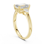 2.40 CTTW VVS1 D Color Emerald Cut Three Stone Diamond Engagement Ring