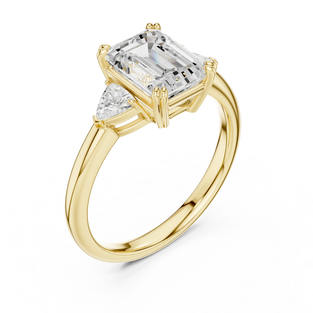 2.40 CTTW VVS1 D Color Emerald Cut Three Stone Diamond Engagement Ring