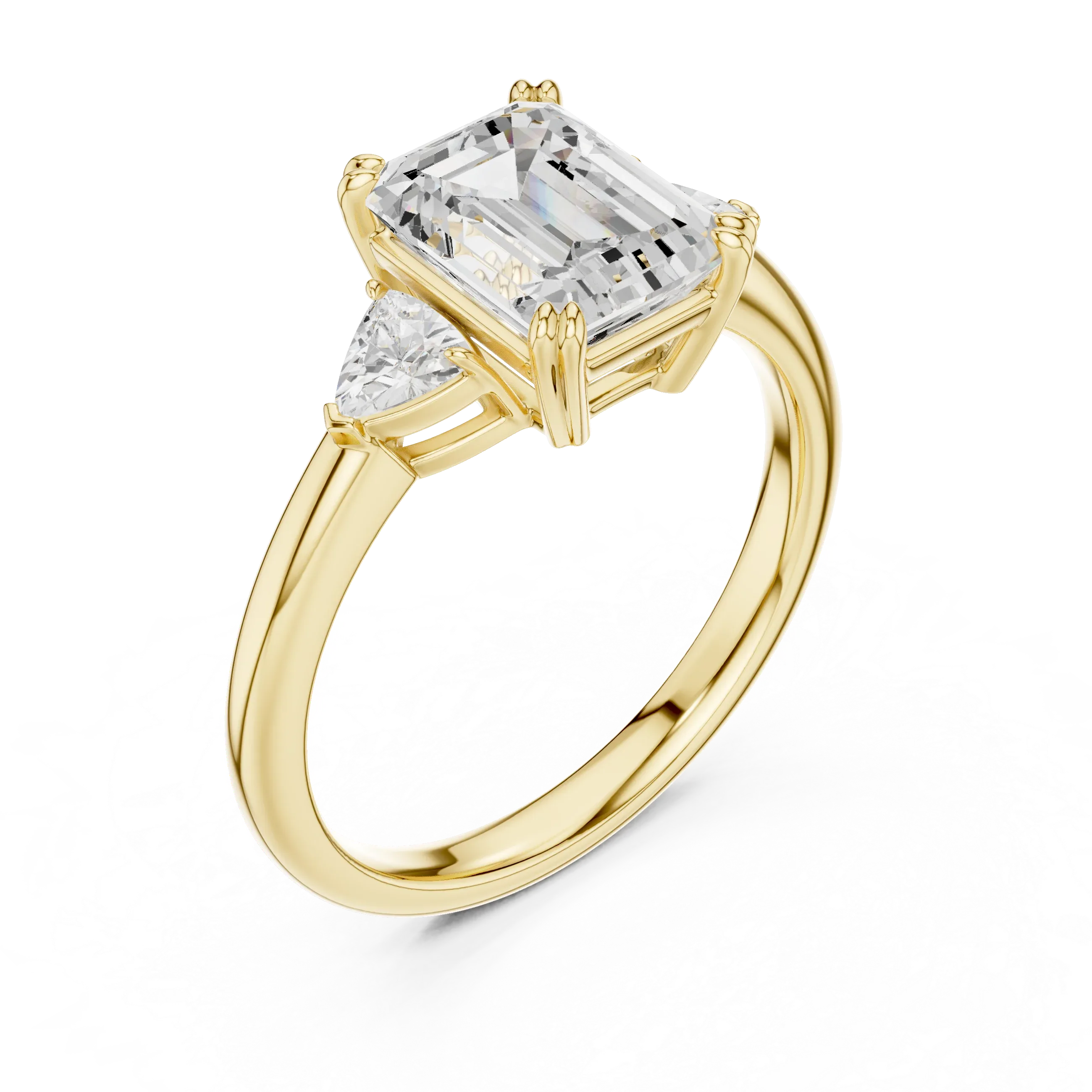 2.40 CTTW VVS1 D Color Emerald Cut Three Stone Diamond Engagement Ring