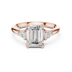2.40 CTTW VVS1 D Color Emerald Cut Three Stone Diamond Engagement Ring
